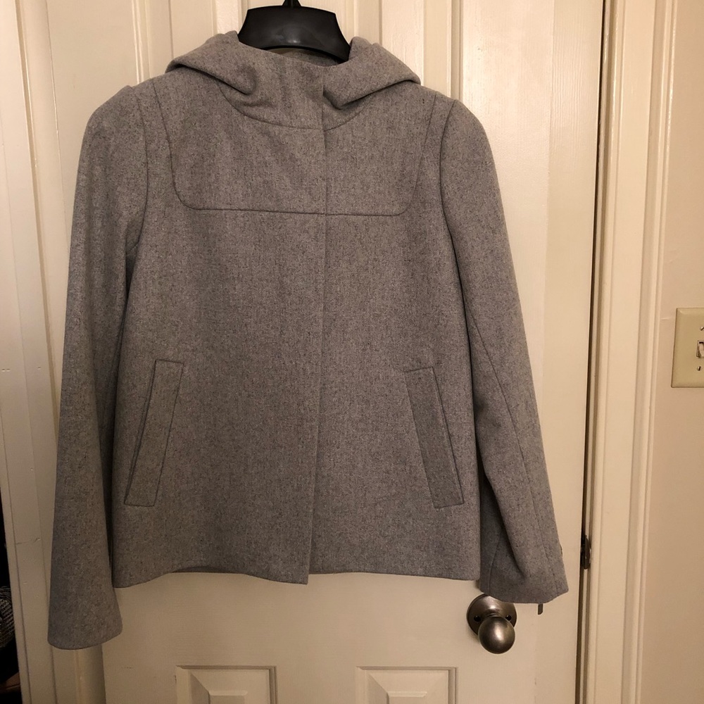 J. Crew Melton Wool Light Gray Jacket - Picture 3 of 7